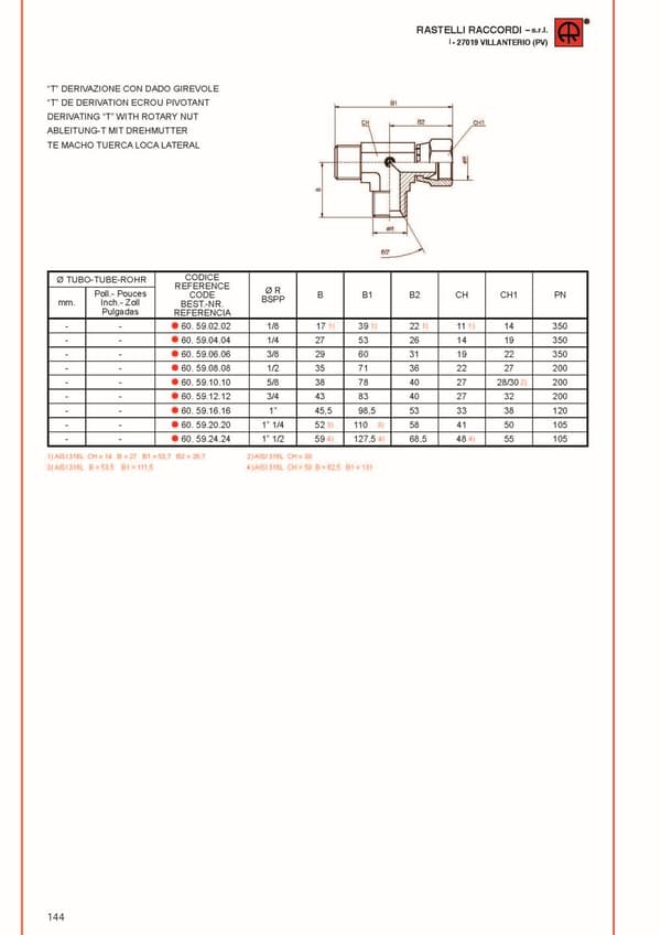 BBA 1/4" BSP T-stykke
