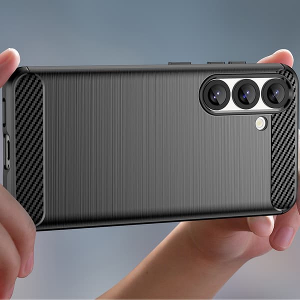 Fleksibelt silikone cover til Xiaomi Poco X7 Carbon - sort