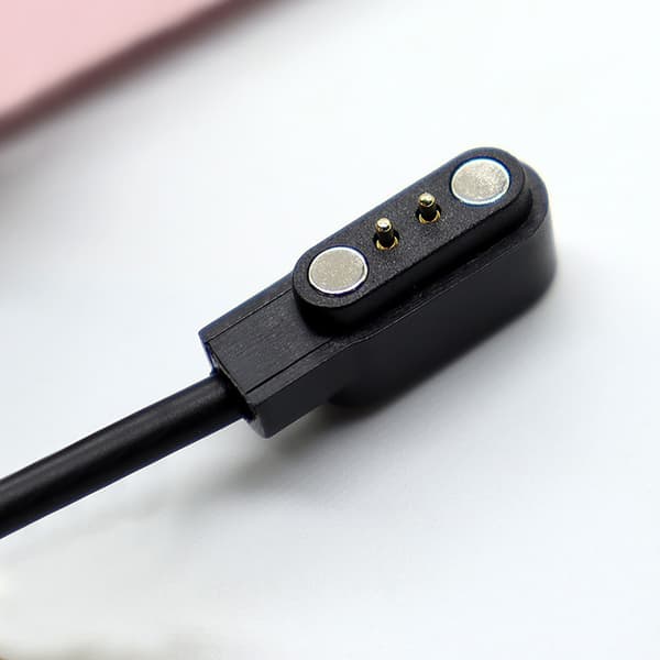 2-benet 2,8 mm magnetisk oplader til 60 cm smartwatches - sort