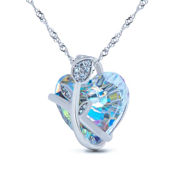 Collar de cadena con corazón de rosa Trusky en plata 925