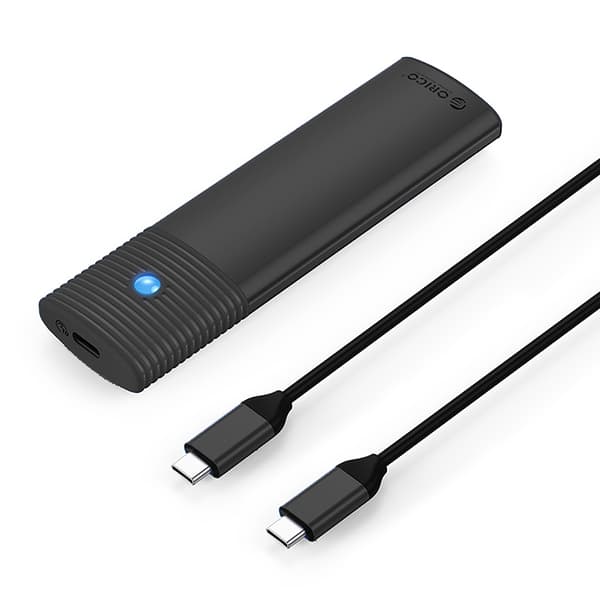PWM2 M.2 NGFF SATA USB-C 5Gb/s diskkabinet - sort