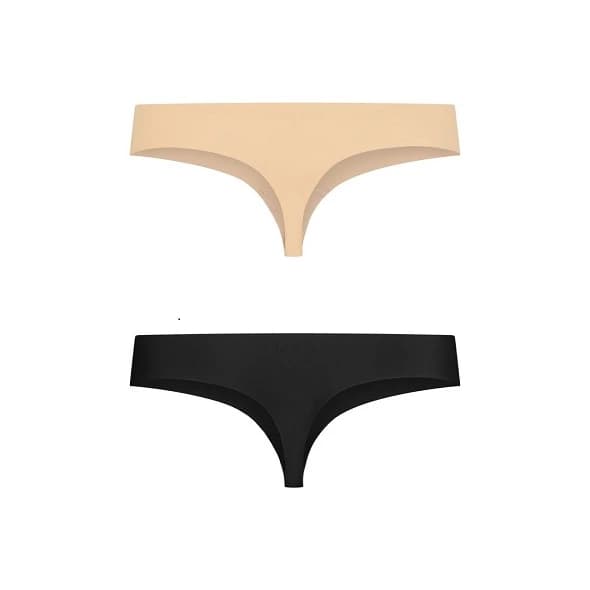 Bye Bra Invisible Thong -alushousut, musta, 2-pakkaus, S