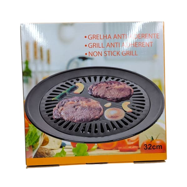 Grill grilltilbehør TIL campingkomfur 32 CM sort dobbelt NON-stick