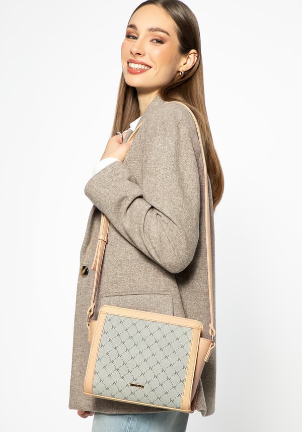 Wittchen axelväska i monogrambeige, ekoläder, för damer