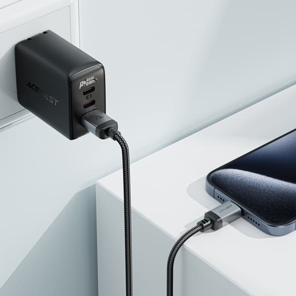 USB-A - USB-C 480Mb/s 3A 1,2 m kaapeli - musta