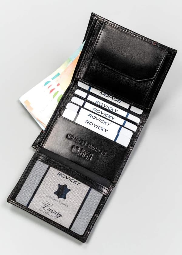 Herrplånbok i läder N20197-VTK-D-RFID-4862 Svart