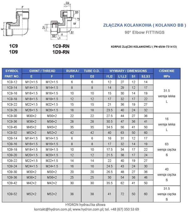 BB-albue 90° M27X2 18L