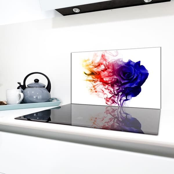 Lasinen suojalevy liedelle 90x52 Rose