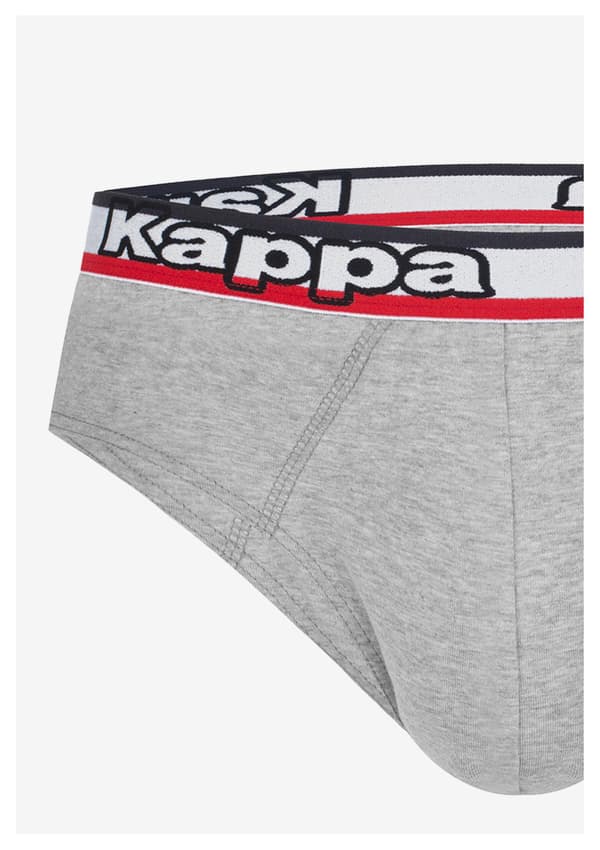 Herrtrosor i bomull (2-pack) grå med Kappa-logotyp K1114 KAPPA BRIEFS K1114 2-pack grå M