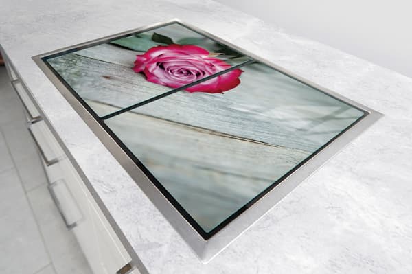 GLASBESKYTTELSESPLADE TIL KØKKEN 2x35x52 ROSE