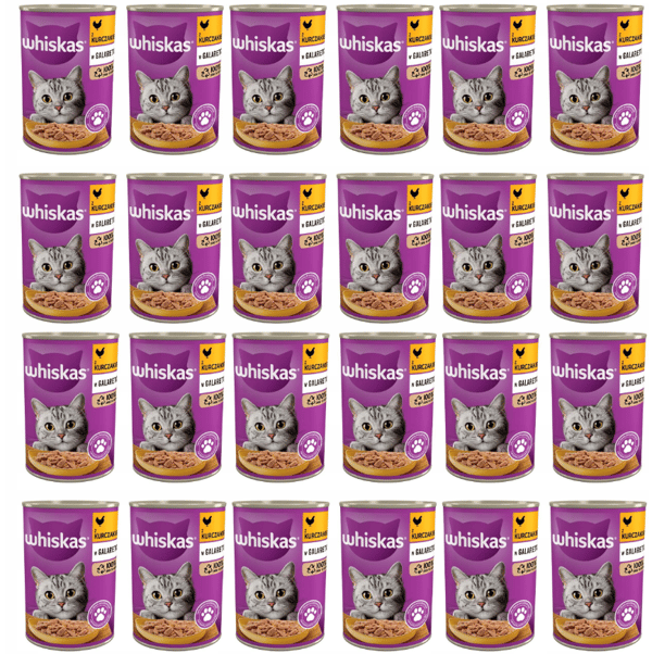 WHISKAS KYCKLING I GELÉBURK 24x400 våtfoder för katter med KYCKLING