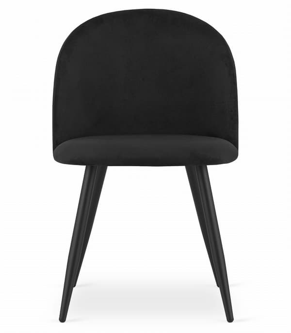 BELLO stol - sort fløjl / sorte ben x 1