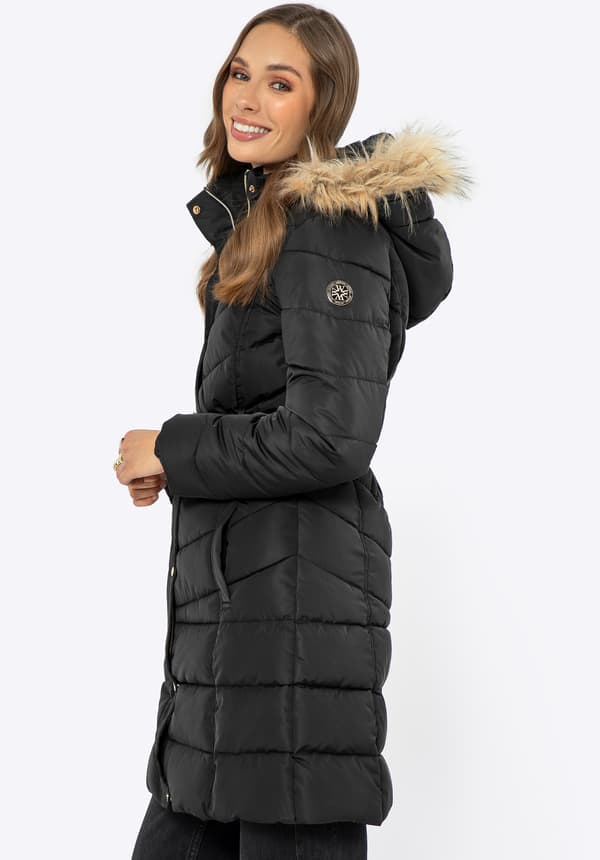 Wittchen Dam Quilted Hoodjacka Svart Polyester