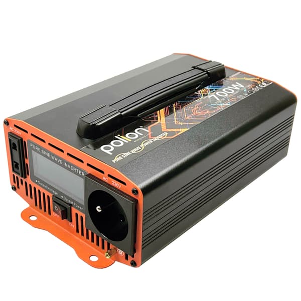 Bilomformer 12V/230V 700W ren sinus med LCD-display