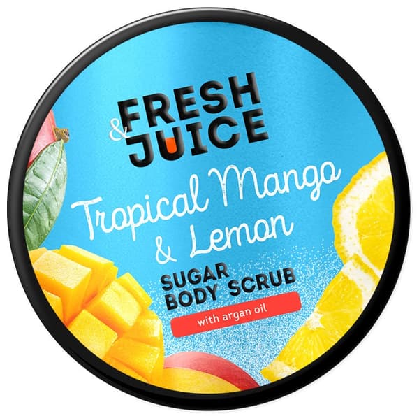 FÄRSK JUICE Tropisk mango och citronsocker kroppsskrubb 200 ml