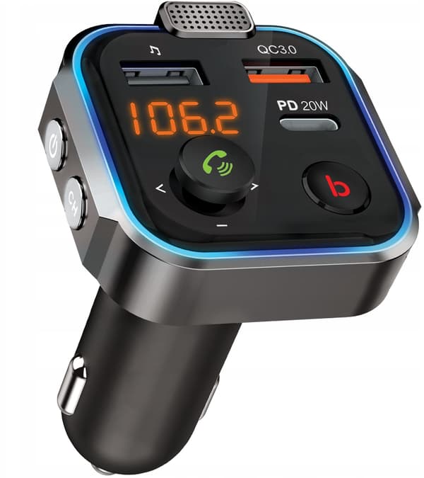 FM-SÄNDARE BLUETOOTH QC USB PD SNABBLADDARE