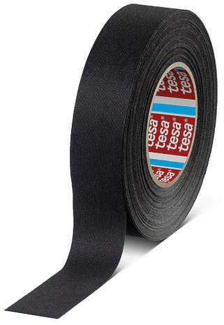TESA selvhæftende glat sort tekstiltape 19 mm x 25 m