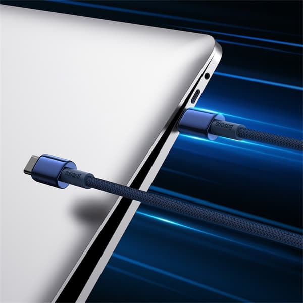 Volframguld USB-C-kabel - USB-C 100W 2m - Marinblå