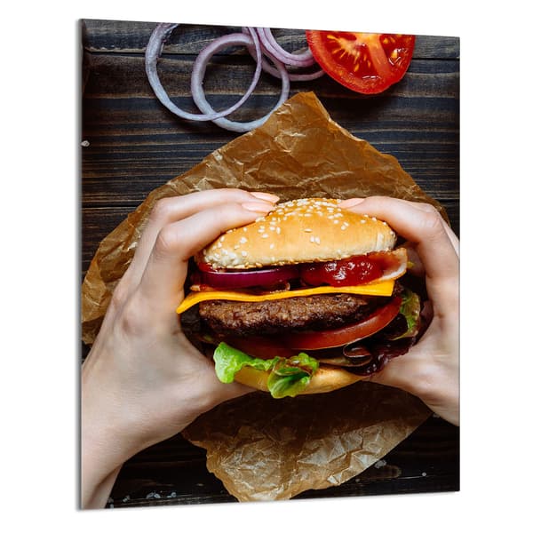 GLAS SKÆREBRÆT 40x52 Hamburger