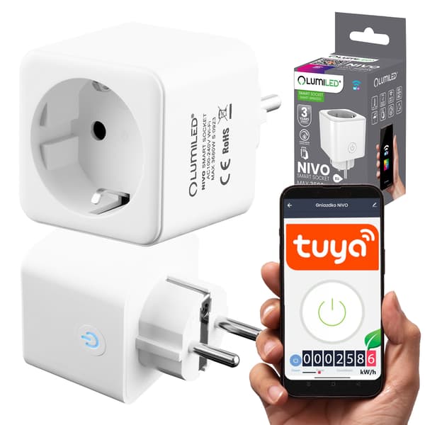 Smart WiFi Socket Wattmeter Timer Programmerare TUYA SMART NIVO LUMILED