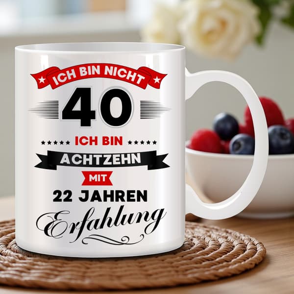 Rolig mugg, present till en 40-årsdag