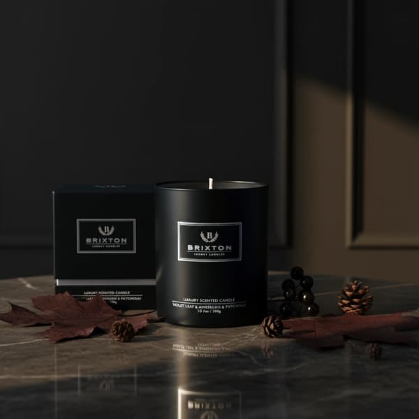BRIXTON Doftljus 300g Violblad & Ambra & Patchouli Dofter