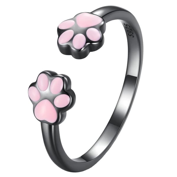 Justerbar Silverring Katttassar Silver 925