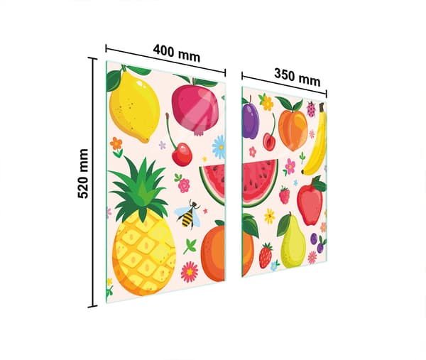 LASINEN SUOJALEVY LIEDELLE 75x52 HEDELMÄT