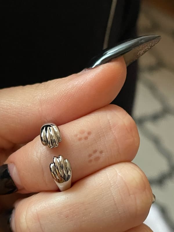 Sølv justerbar kattepote ring S925 sølv