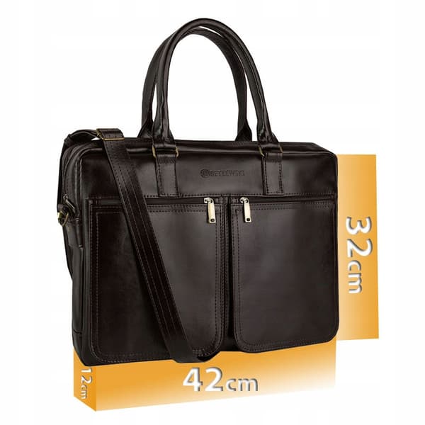 BTM-02 BRUN LUXE laptoptaske + CERTIFIKAT