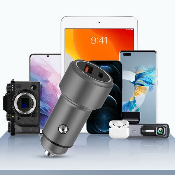 Billaddare 12V USB-C 48W | USB-C | USB-A | QC | PD