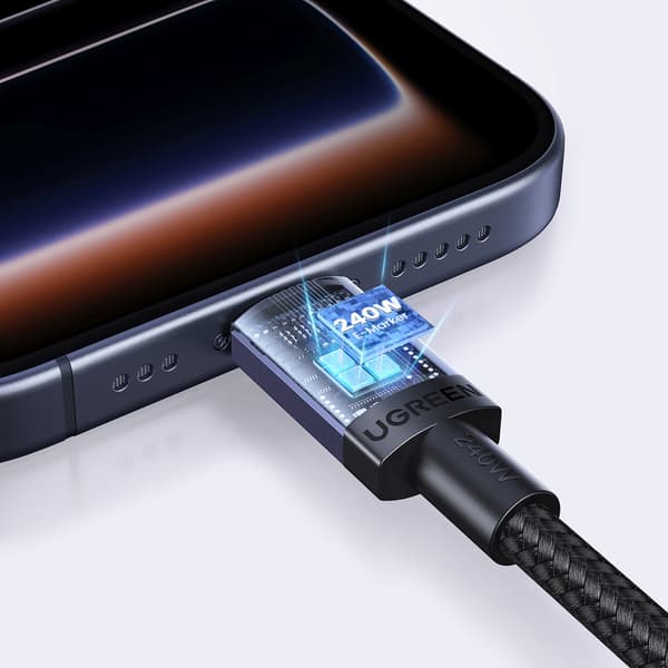 USB-C PD 240W 1m kabel - Svart
