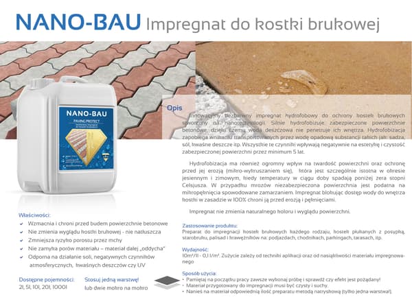 Nano-Bau Paving Protect - impregnering av marksten 20L