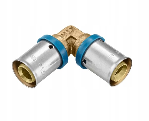 PEX-albue 16x16 klemt presset albueforbindelse med lige boring
