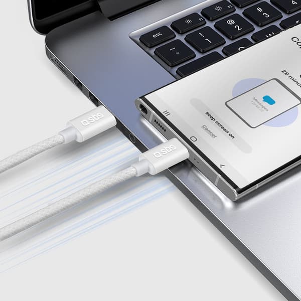 USB-C 60W flettet kabel 1,5m - grå