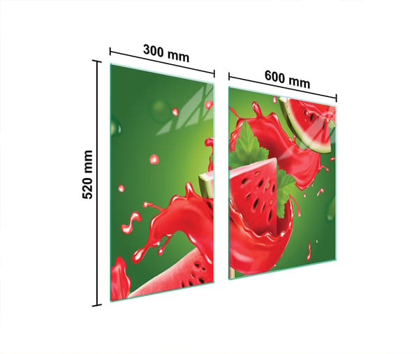 GLASSKYDDSPLÅT FÖR SPIS 90x52 VATTENMELON