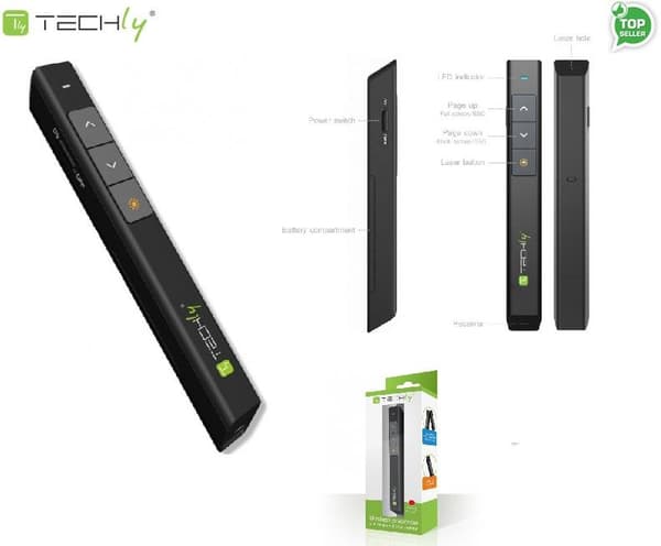 Techly trådløs præsentationsenhed med laserpointer