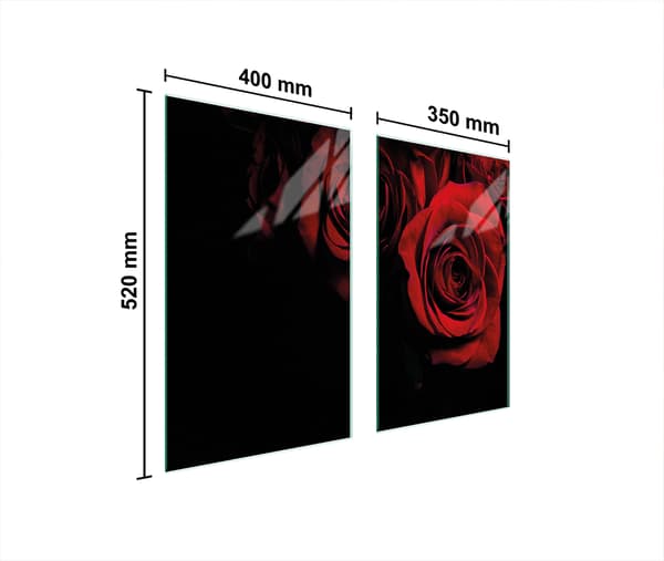 GLASSKYDDSPLÅT FÖR SPIS 75x52 ROSE