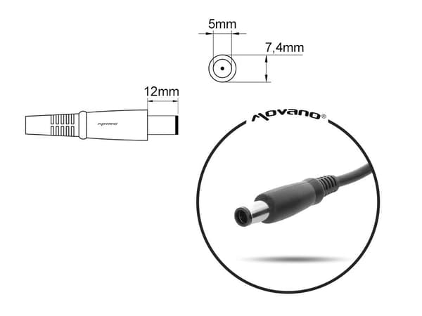 Mitsu 19,5V 3,34A (7,4x5,0-bens) 65W AC-adapter til Dell bærbar computer