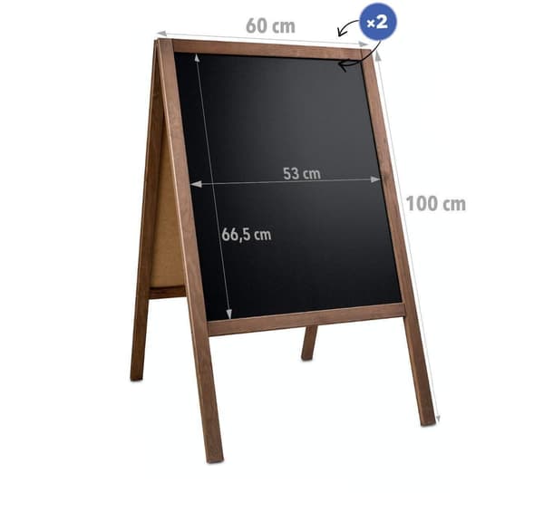 Træ A-bræt M 100x60cm