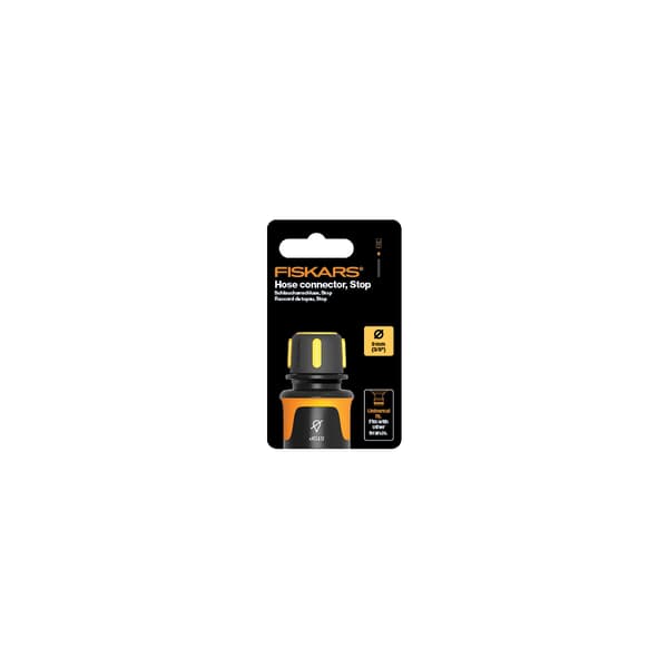 FISKARS Snabbkoppling för trädgårdsslang 9 mm 3/8" stoppkoppling