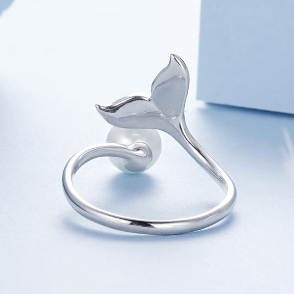 Sjöjungfrusvans Silverring Justerbar Ring 925 Sterling Silver Trusky