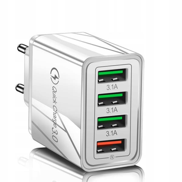 Snabb vægglader 4xUSB hurtiglading 3.0