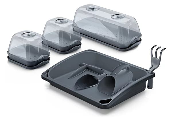 INST01-S433 MINI DRIVHUS STARTERKIT TIL FRØBED + VÆRKTØJ