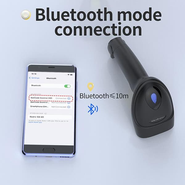 Qoltec streckkods- och QR-läsare | 1D 2D | USB | Bluetooth