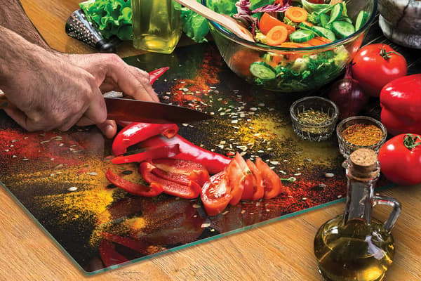 SKÄRBRÄDA I GLAS 40x30 CHILI
