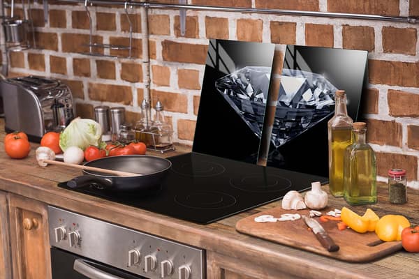 GLASBESKYTTELSESPLADE TIL KØKKEN 65x52 DIAMANT