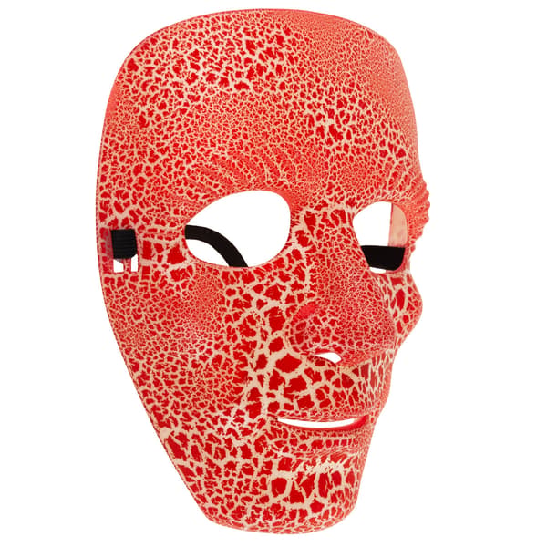 Djævlemaske, rød, Halloween-kostume, med elastik, universal