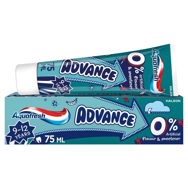 AQUAFRESH Advance tandkräm för barn 9-12 år 75 ml