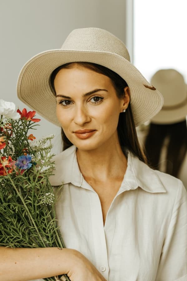 BSK-03 beige dames sommerhue panama